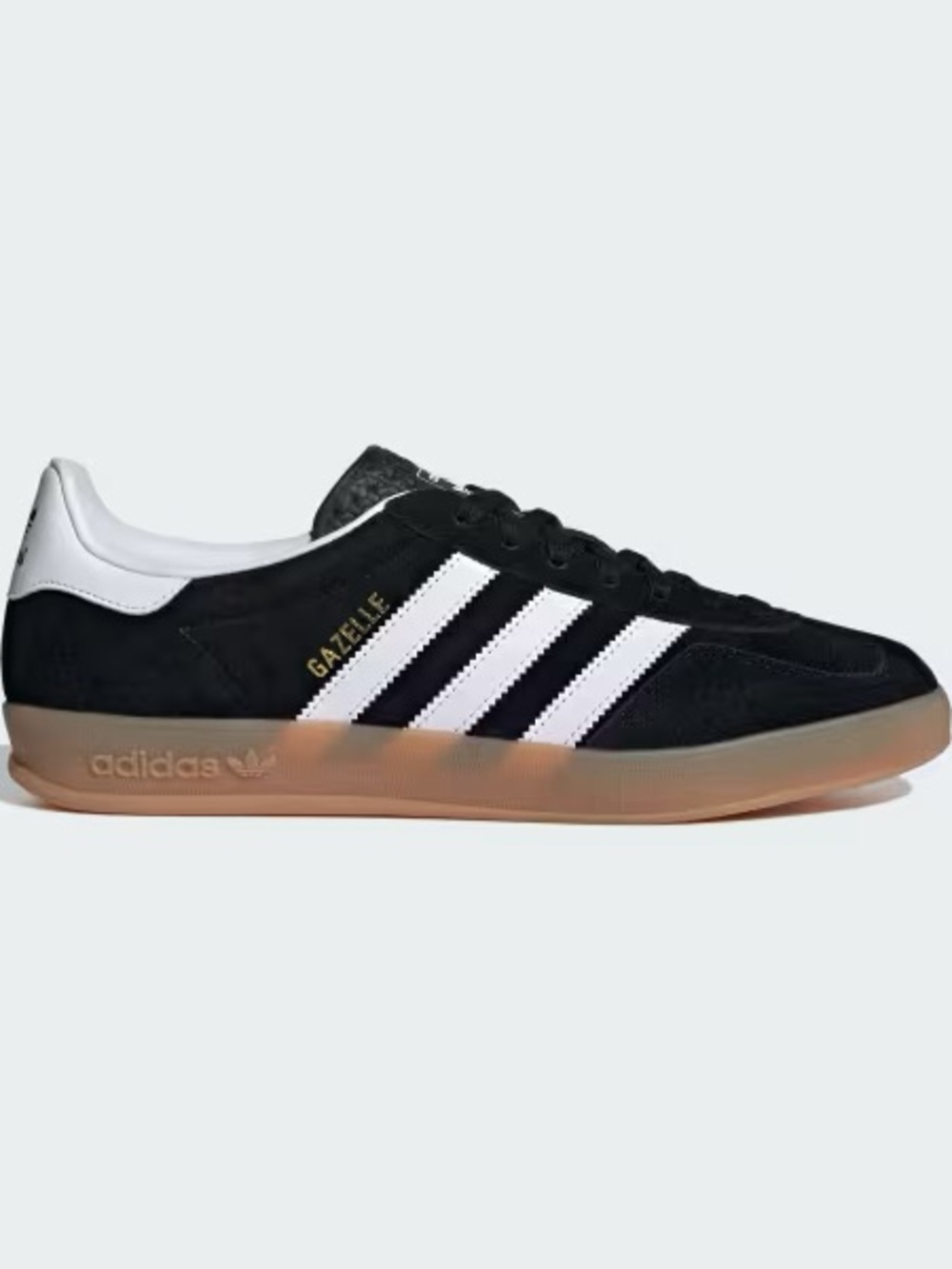 ADIDAS GAZELLE INDOOR SHOES - MENS 9 - Core Black / Cloud White / Gum